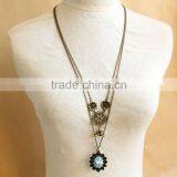 MYLOVE Fashion Double Black White Camellia Long Necklace Sweater Chain Long Chain MLSC-15 thumbnail-1