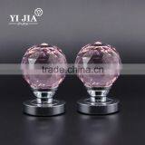 60 mm Pink Color Zinc Alloy Glass Crystal Handles for Door