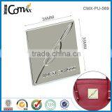 Custom engraved square silver nickel bag metal brand logo label