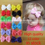 Hotsale hair bow with elastic band,pre-tied bows with elastic band(AM-KH-10)