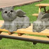 Polyresin cat and dog statues for garden decoration