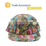 2015 Hot Sale Hip Hop 5 Panel Cap Camp Cap Women and Men Floral Blank Snapback Hat