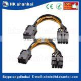 10cm PCI Express Power 8 Pin Male to 6 Pin Female PCIe to 2x Molex LP4 PSU Power Cable Graphics Card Power Supply Cable