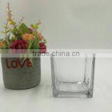 Square Glass Vase, Glass Candle Holder(HLTH-V038) thumbnail-6