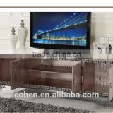 E106 postmodern western-style high quality stainless steel crocodile PU tv stand/cabinet
