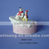 Mini lovely polar bear ceramic christmas penguin toys for home decor