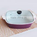 Ceramic Glaze Bakerware With Lid, Rectangle Oval Square Round Roaster thumbnail-2