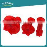 Toprank Promotional Gift LFGB Standard 3pcs Flower Shaped Cake Mold Plastic Cookie Cutter Fondant Plunger Cookie Cutter thumbnail-1