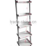 MDF Wood Display Rack High Quality 5-tier Leaning Ladder Book Shelf thumbnail-2
