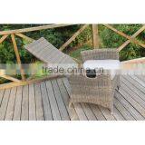 Adjustable Rattan Chair With High Back And Cushion thumbnail-2