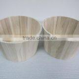 Hot Sale Natural Handmade Round Shape Solid Wooden Barrel, Wood Barrel With Rope Handle Manufacture thumbnail-5