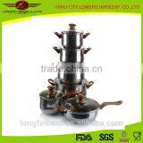 6pcs Wooden Pattern Stainless Steel Pot Set With Soup Pot,milk Pot and Fry Pan thumbnail-1