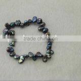 4-5mm Black Baroque Freshwater Pearl Bracelet thumbnail-1