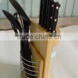 13pcs Wooden Knife Block With 5knives ,6pcs Nylon Utensils and One Chopping Board thumbnail-2