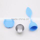 Cute Silicone Handle Tea Infuser Strainer With Drip Tray thumbnail-6