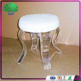 Wholesale Acrylic Cushion Round Stool Lucite Art Room Stool Clear Legs Salon Saddle Stool thumbnail-1