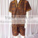 Wine Red Floral Jacquard Pyjamas V-Neck Pyjamas For Sauna Steam Clothes Set Women thumbnail-1