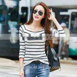 Europe Style Women Striped T-shirt Tops Cotton Inner Long Sleeve t Shirt thumbnail-4