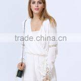 Casual Wrap Crochet Flare Sleeves White Colour Playsuit thumbnail-3