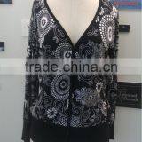 2013 Fashion New Design Printing V-neck Knitting Viscose Lady Sweater thumbnail-1