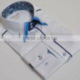 Triple Collar Shirts Mens Contrast High Collar Fashion Fancy Italian Designs Shirts thumbnail-1