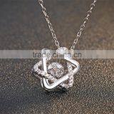 925 Sterling Silver Necklace New Design Womens Jewelry Hexagon Necklace Pendant thumbnail-2
