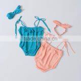 Boutique Design Muslim Crinkle Infant Romper ClothesToddler Girl Summer Playsuit thumbnail-3