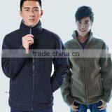 Men's Zip Up 100% Polyester Long Sleeve Hoodies Solid Color Polar Fleece Jacket With Stand Collar thumbnail-1