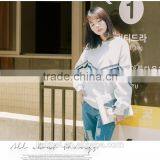 100% Cotton Popular Design Factory Produced Hot-selling High Quality Womens Sweatshirt Without Hood thumbnail-1