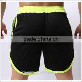 Wholesale Men OEM Sports Gym Used Shorts Blank Polyester Breathable Dry Fit Contrast Color Green Tranning Shorts thumbnail-3