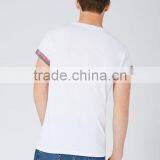 Custom Promotional Round Neck Plain White Men Rolled Sleeve t Shirts thumbnail-2