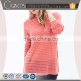 Custom Long Sleeve Rib Knit Hem Crew Neck Sweater Knitted Sweater Women thumbnail-1