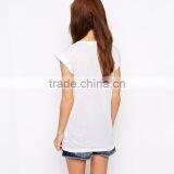 Dongguan Hot Sale Cheap Ladies Short Sleeves Print 100%cotton T-shirt thumbnail-3