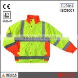 EN343 EN20471 Mens Safety Waterproof Cheap Fluorescent Rain Jacket thumbnail-1