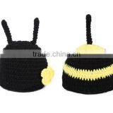 Crochet Newborn Baby Bumble Bee Hat & Cape Set Photography Prop Animal Knitted Outfit thumbnail-2