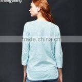 Spring New Arrival Wild Solid Color Seven Sleeve T-shirt Custom High Quality Bamboo Clothing in Guangzhou thumbnail-6