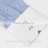 Blouse 2017 Stripe Double Collar Casual Men Shirt Cotton /spandex thumbnail-3