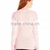 Women Pink Sweater Snowflake Pattern Christmas Pullover thumbnail-2