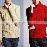 Men's Fashion Cable Pullover Turtle Model Sweater thumbnail-3