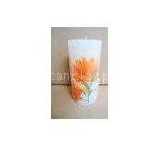 6 Inch Customized Flower Decal Scented Pillar Candles for Restaurant, Pub
