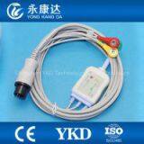 Generic AAMI 3 Leads Patient Monitor ECG Cable With AHA/IEC Snap/Clip 6Pins Plug thumbnail-2