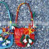 Beautiful Flower Design New Zealand Sheep Wool Hand Made Ladies Bag thumbnail-1