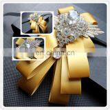 Aidocrystal Handmade Luxury Bow Tie Gold Plaid Silk Bowtie Adjustable Casual Business Wedding Bow Ties thumbnail-1