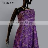 Purple color new arrival 100% cotton swiss voile lace fabric
