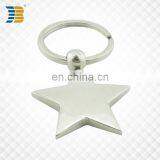 Star Shape Custom Made Metal Silver Plating Keychain