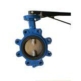Lug Conentric SS304 Disc Butterfly Valve Lug Double Shaft Pinless Butterfly Valve With Lever thumbnail-3