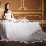 2016 New Arrival Elegant off Shoulder Sweetheart Lace Bottom Crystals Neck Open Back White Bride Wedding Dress Quality Choice thumbnail-4