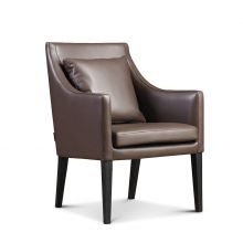 Modern style chair SC1502 solid wood frame genuine leather upholstered study chair