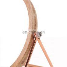 Bamboo Framed Make up Mirror Home Decorative Gold Color Mirror Desktop Round Vanity Mirror thumbnail-4