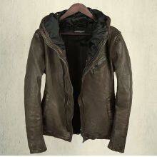 NEW FASHION 2022AW MEN'GENUINE LEATHER WASHED LAMBSKIN LEATHER JACKET thumbnail-2